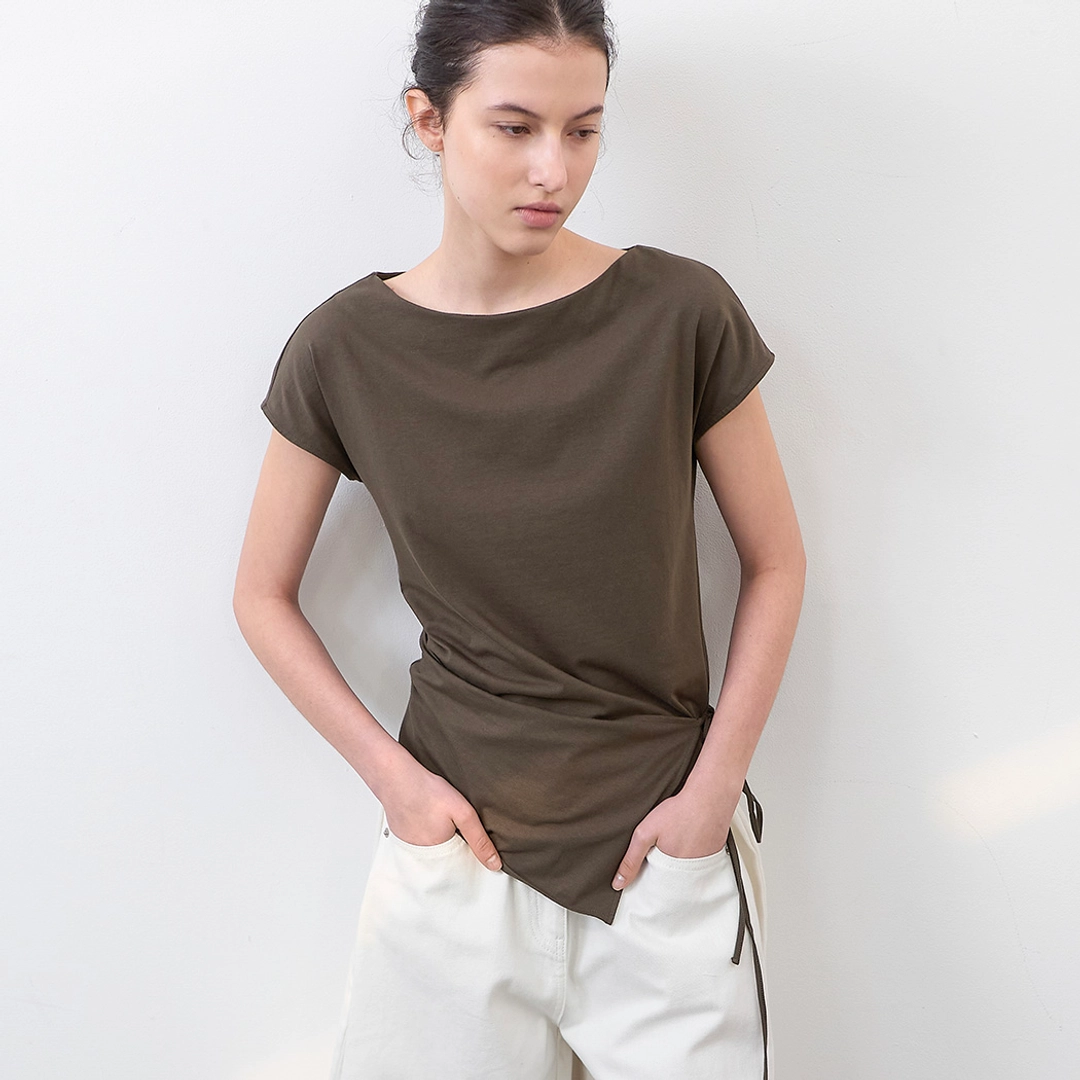 아뜰리에 나인 (T-7198) TIE-WRAP ARRON BLOUSE 상품 이미지 1