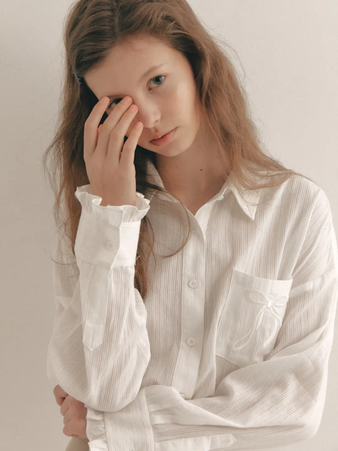 플로움 Honey Ribbon Shirt(2color) 상품 이미지 1