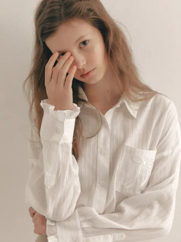 Honey Ribbon Shirt(2color)