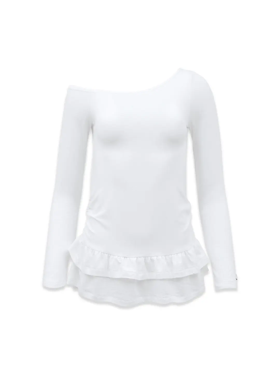 마가린핑거스 ONE SHOULDER FRILL T (WHITE) 상품 이미지 1