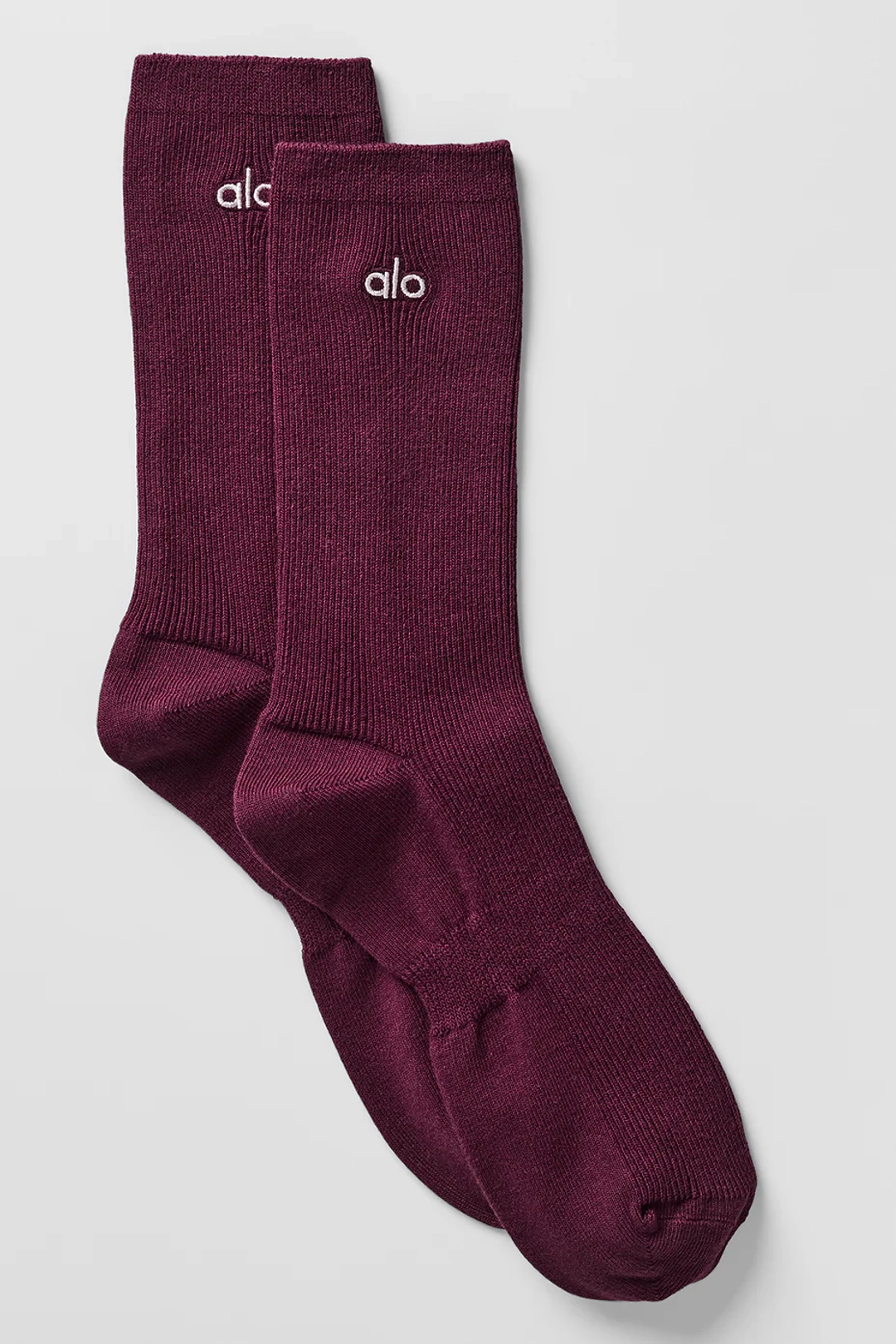 알로요가 Unisex Half-Crew Understated Sock - Burgundy 상품 이미지 1