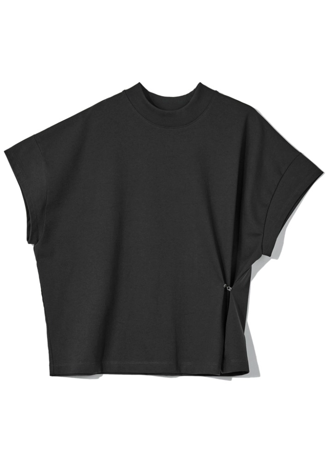 메종드이네스 MOCK NECK SIDE HOOK T-SHIRT_CHARCOAL 상품 이미지 2