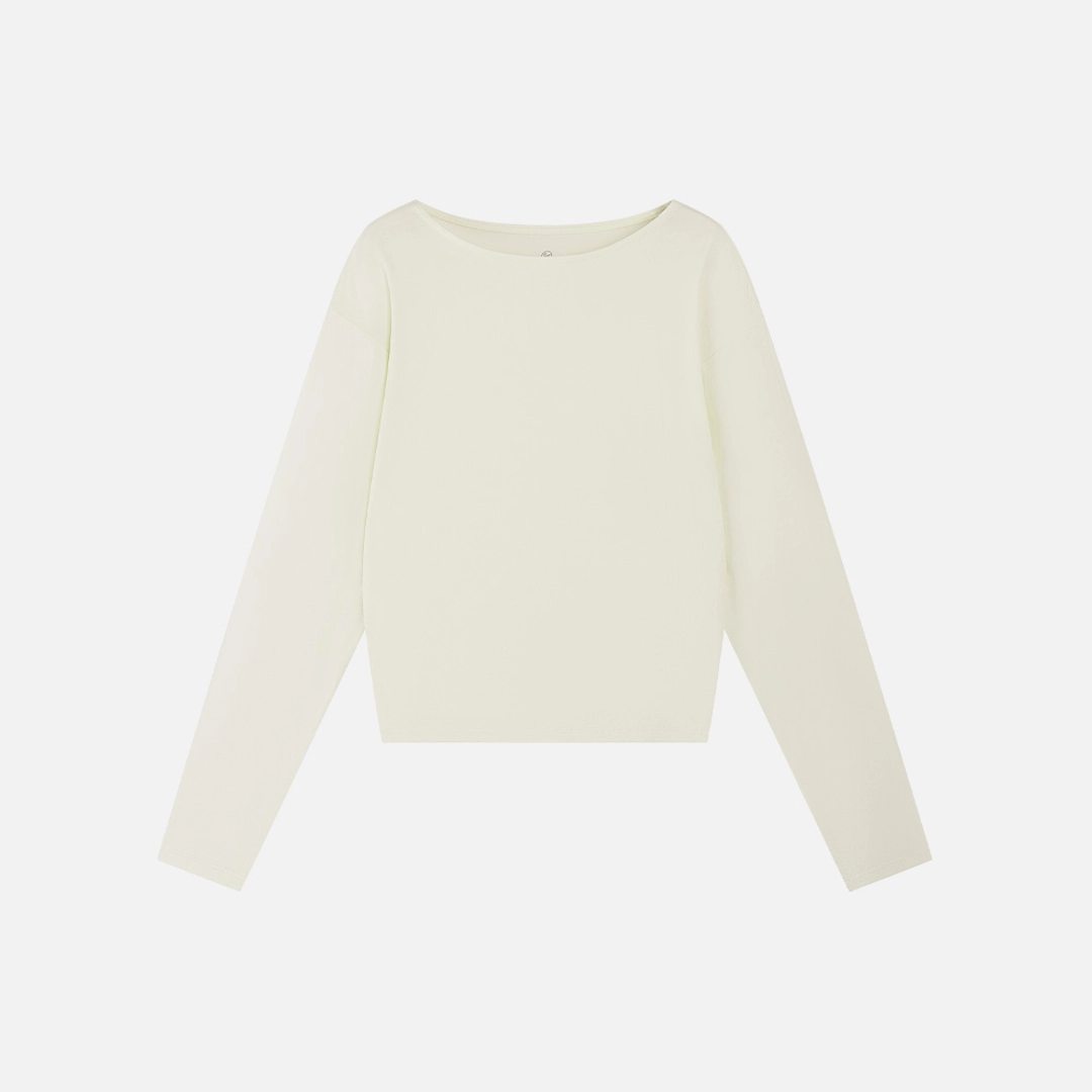 시야쥬 SITP5312 보트넥 드롭 숄더 티셔츠_Cream 상품 이미지 2