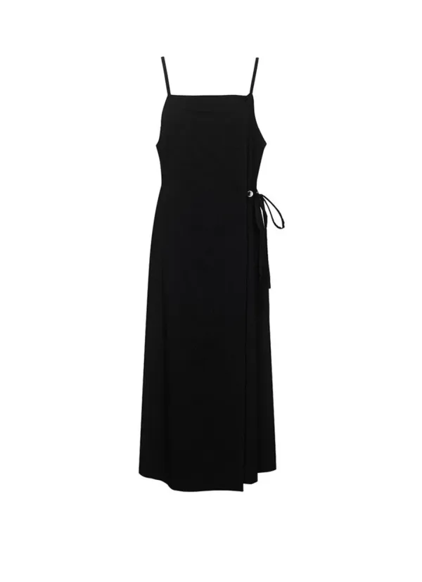 Asymetric Placket Sleeveless Dress SW6XO815-GW