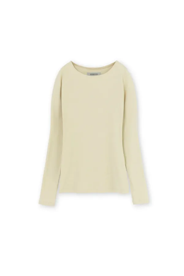 W Boatneck Long Sleeve, Yellow