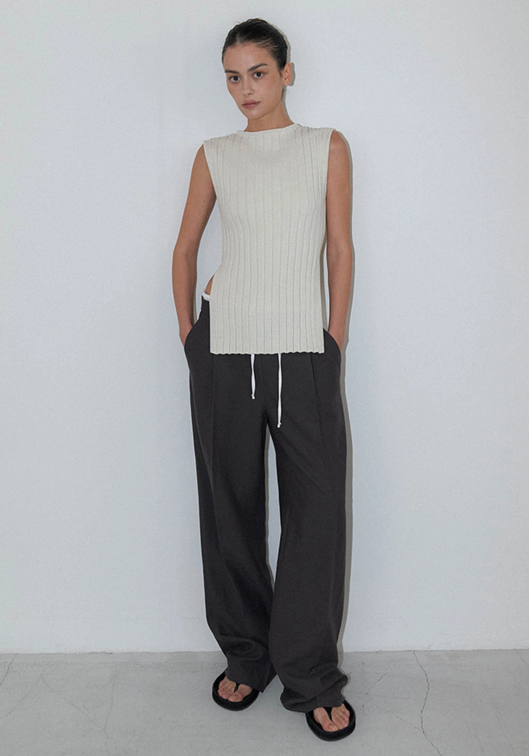 이브세이지 Wholegarment knit (Cream) 상품 이미지 1