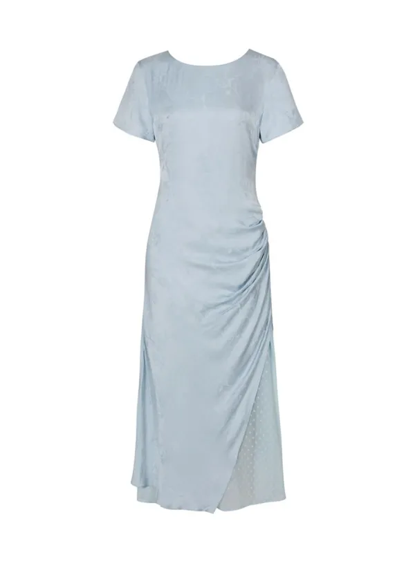 Drape Half Sleeve Dress (Sky)