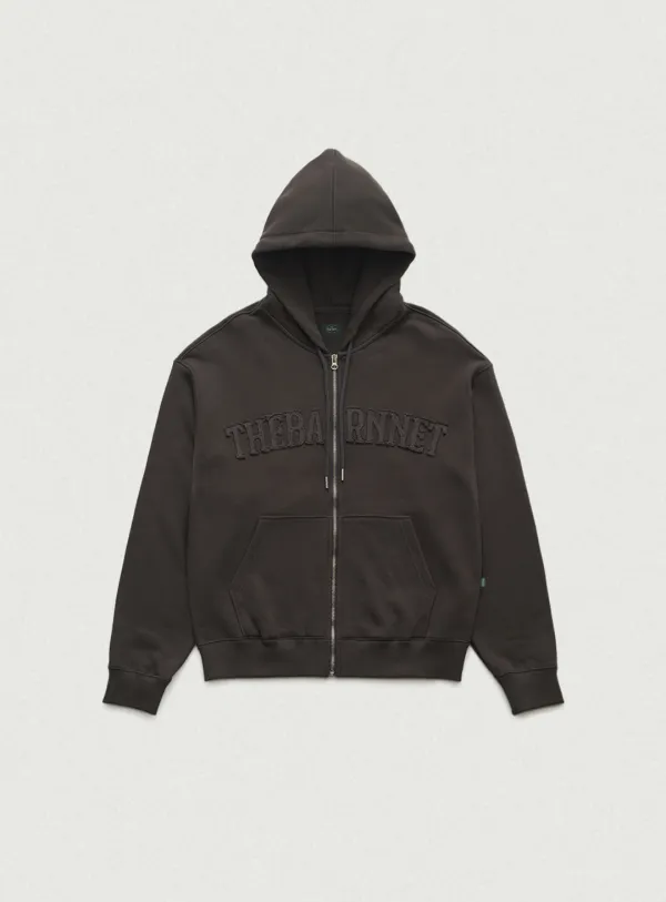 Oversized Forde Sweat Zip-Up Hoodie Jacket_Charcoal