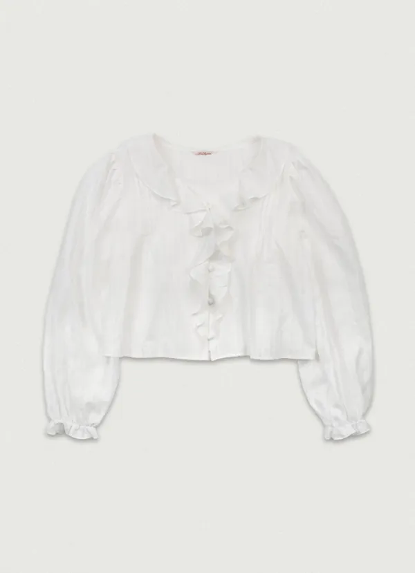 Ria Ruffle Long Sleeve Blouse [ivory]