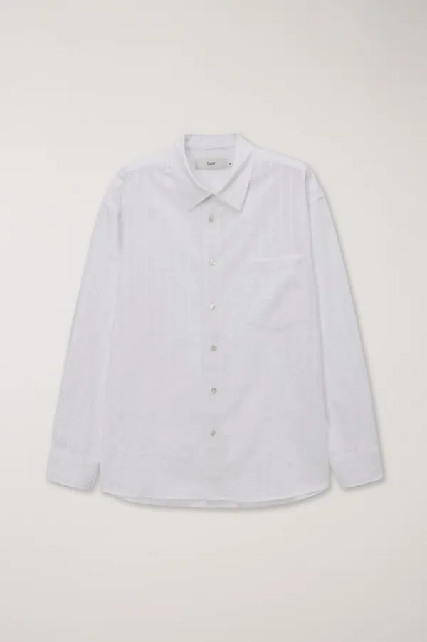 UNISEX CLASSIC OVERSHIRT WHITE STRIPE