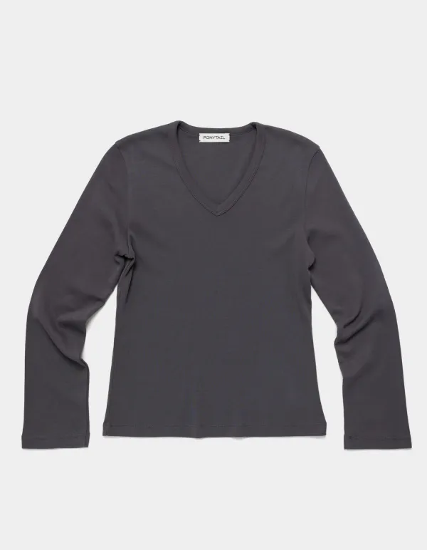 Banny V-Neck T-Shirt (Cement)