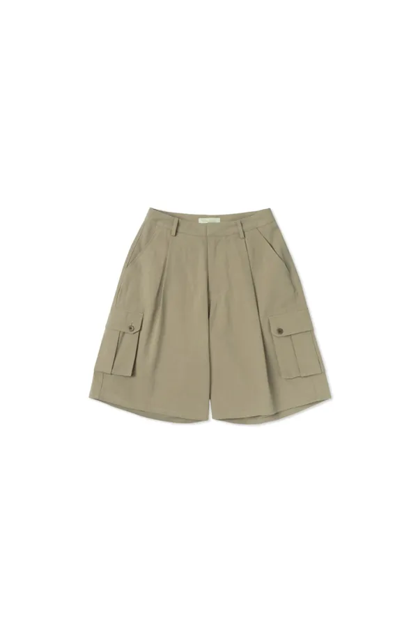 Grain bermuda pants_beige