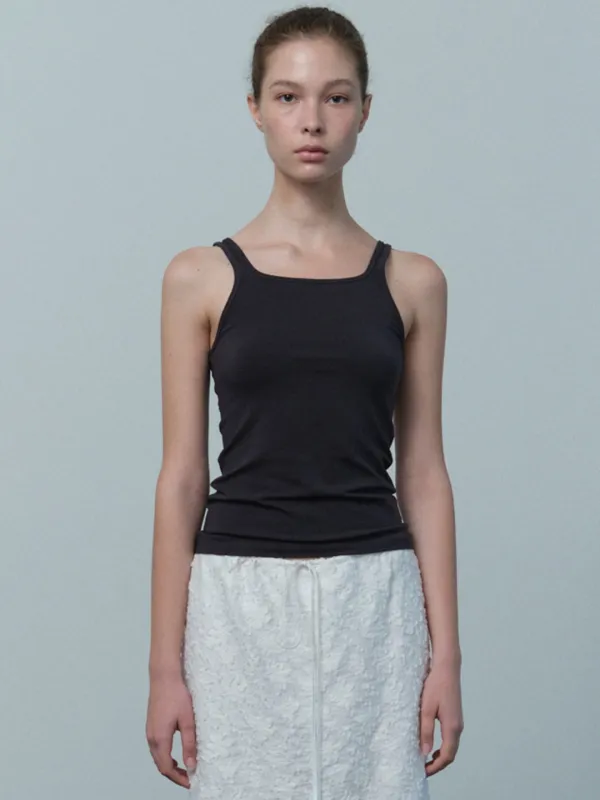square neck sleeveless (ash black)