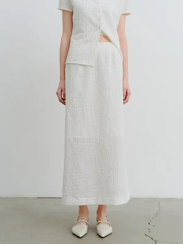 TVR JACQUARD STRETCH SKIRT_WHITE