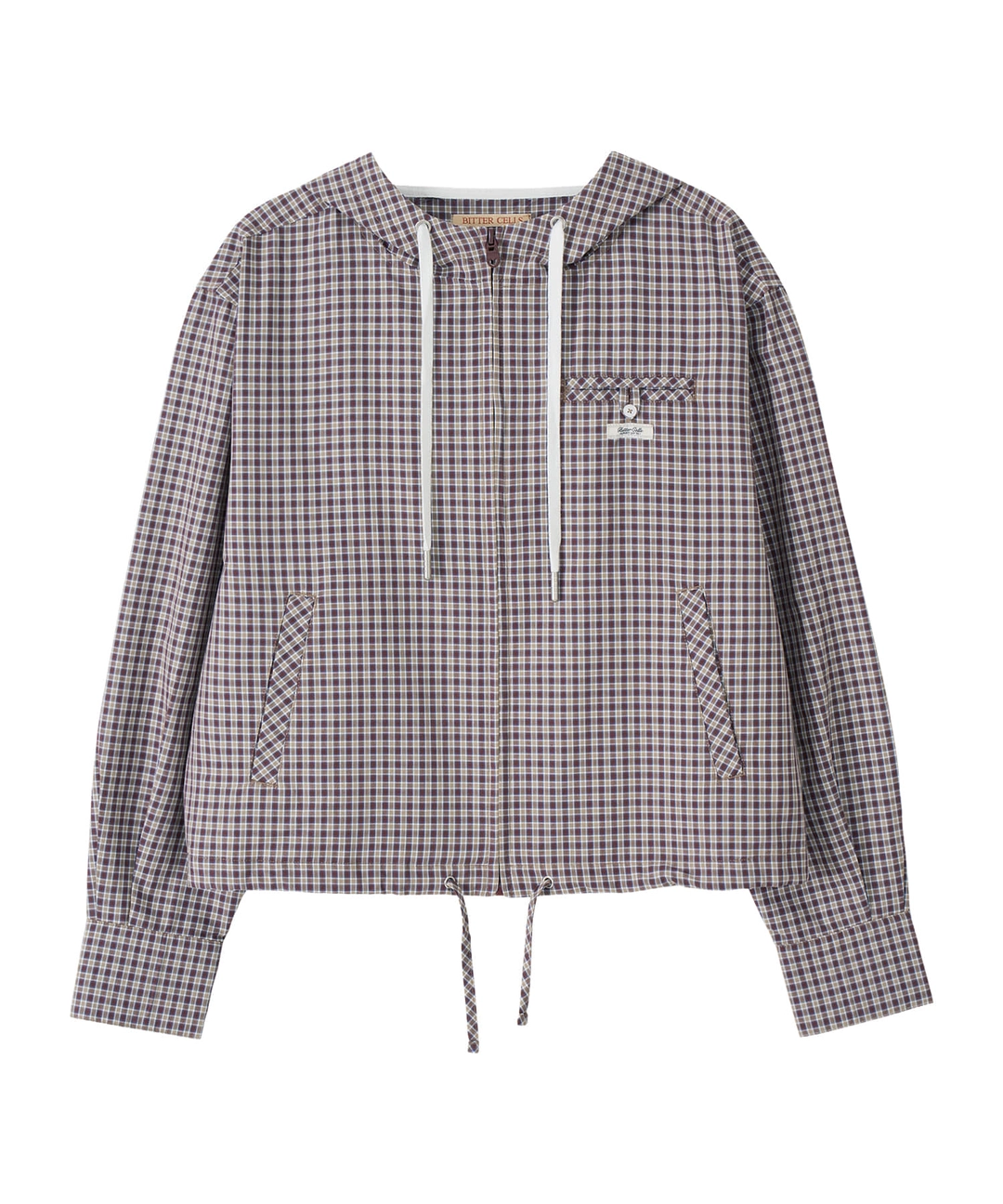 비터셀즈 Hoodie Crop Shirt Jacket-Burgundy 상품 이미지 1