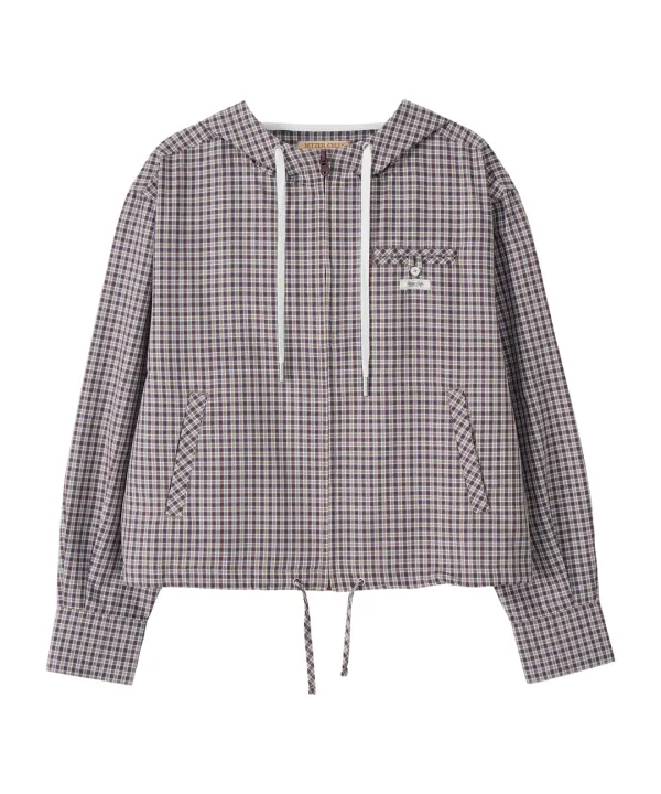 Hoodie Crop Shirt Jacket-Burgundy