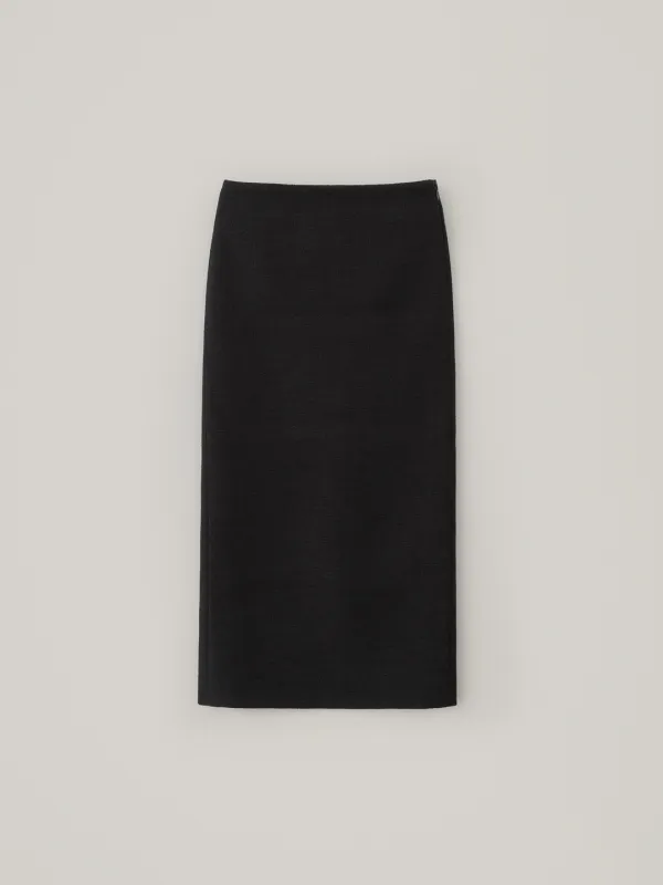 Tweed Maxi Skirt - Black