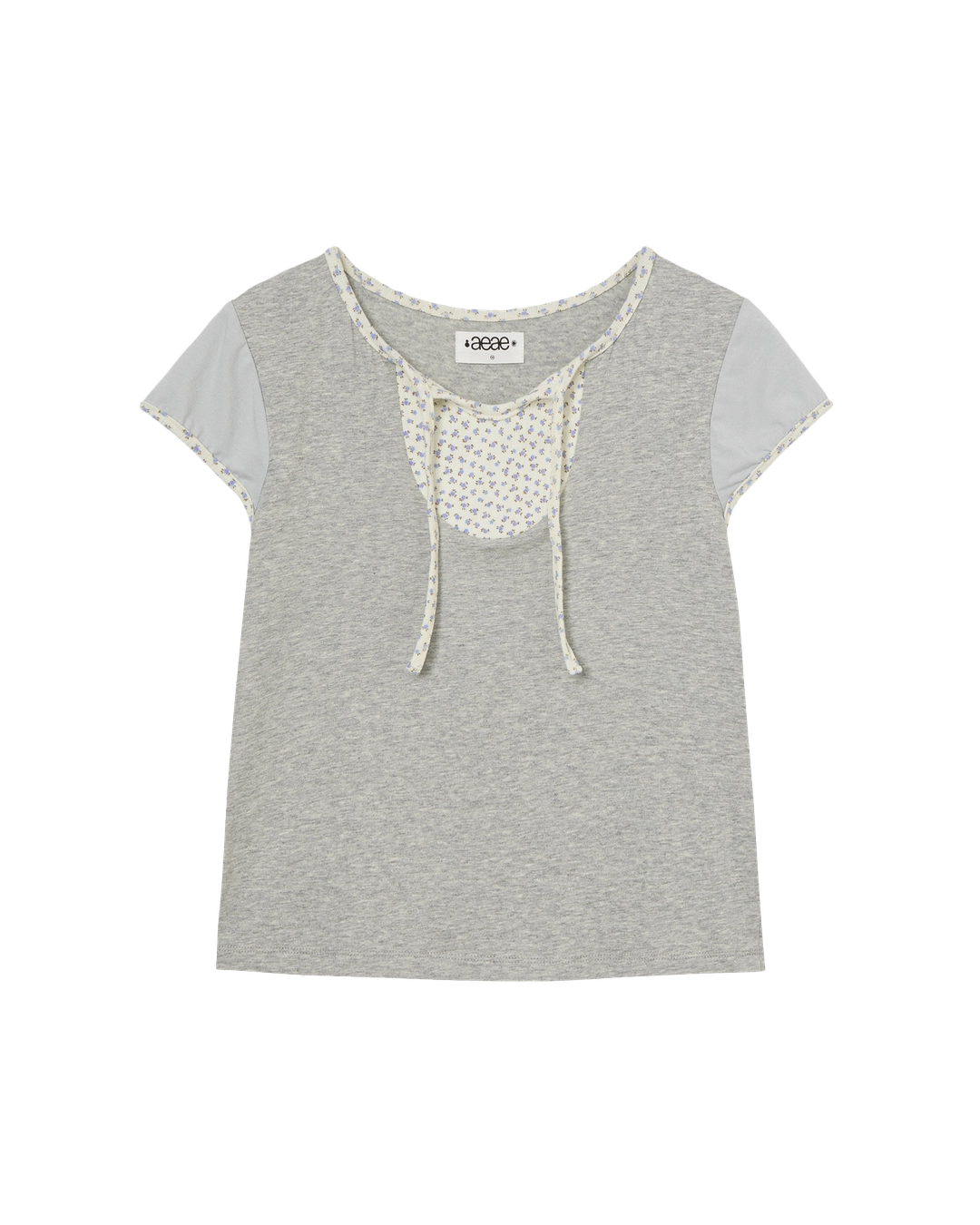 에이이에이이 FLOWER BLOCK TEE [MELANGE GREY] 상품 이미지 1
