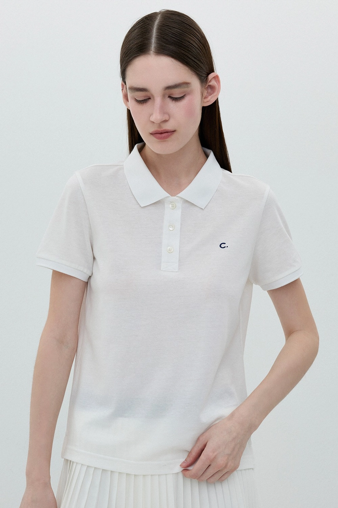 클로브 [25SS clove] Slim Fit Pique T-shirt (White) 상품 이미지 1