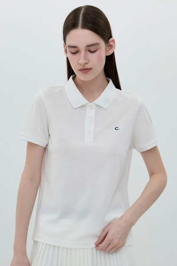 [25SS clove] Slim Fit Pique T-shirt (White)