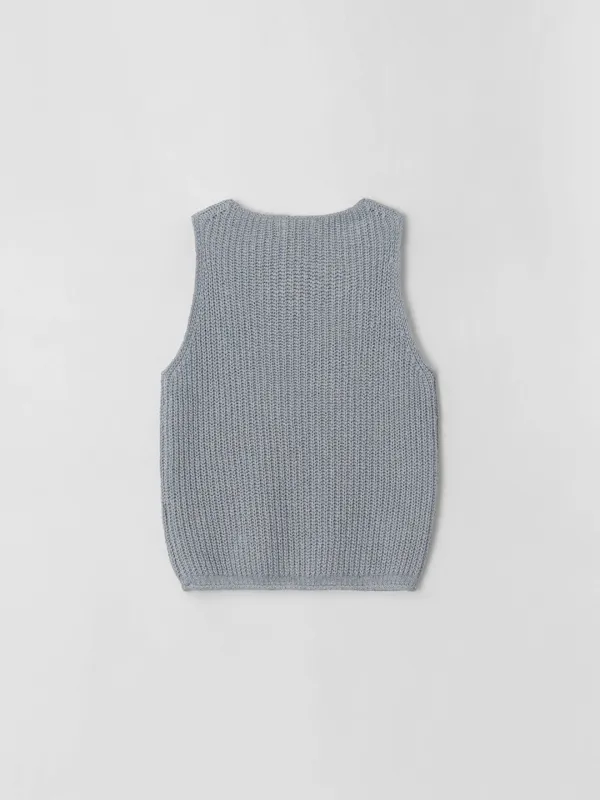 [1st] paper knit top (pale blue)