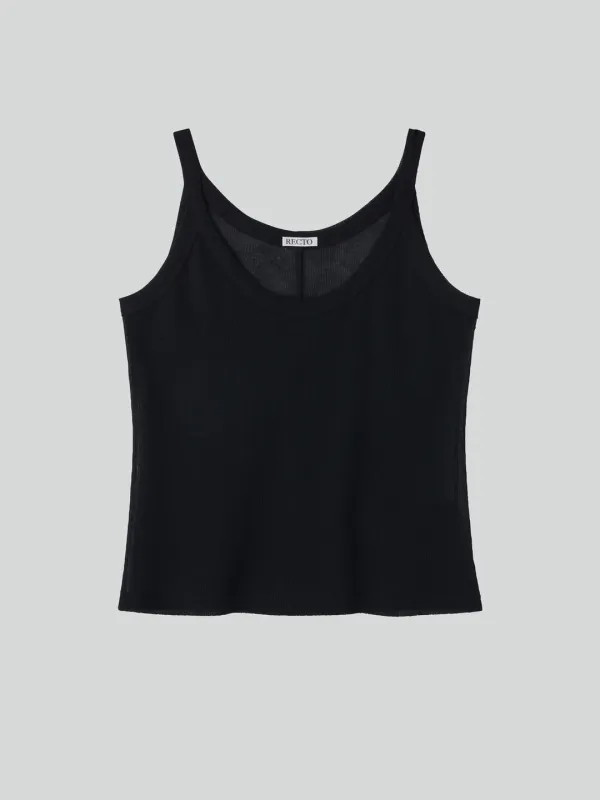 SHEER JERSEY TANK TOP (BLACK)