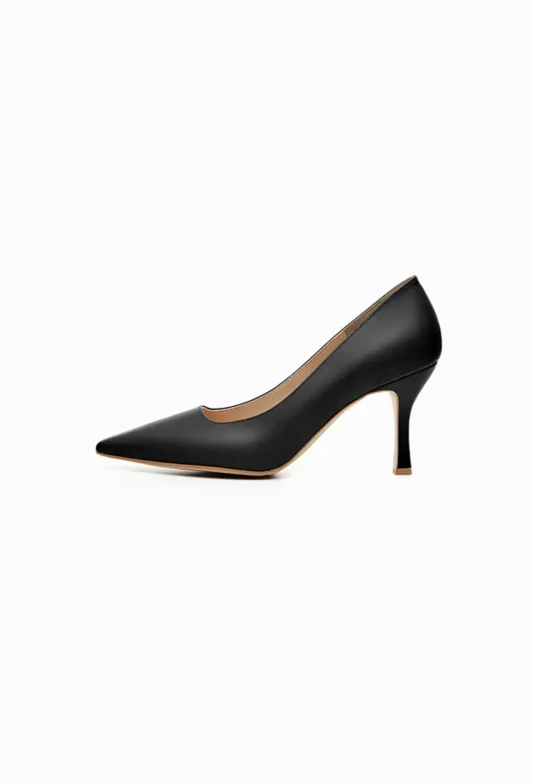 Grace Leather Heel (Black)