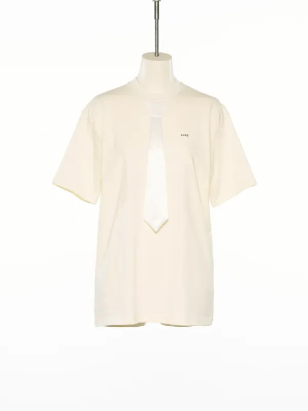 PS25 IVORY NECK TIE T-SHIRT
