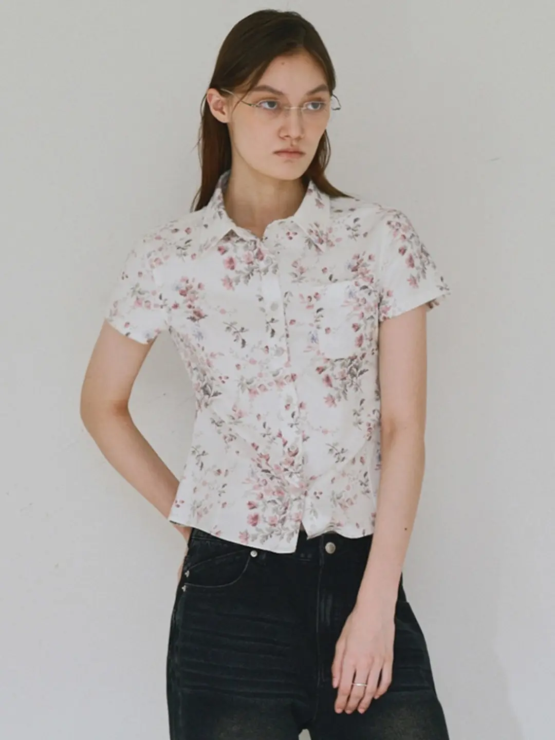 밀로 우먼 Twill Flower Shirts [White] 상품 이미지 2