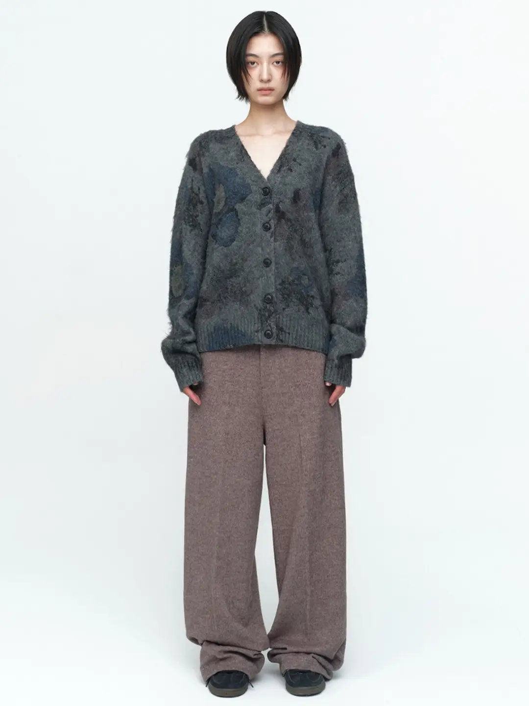밀로 우먼 Heavy Wool Trouser [Melange Purple] 상품 이미지 1