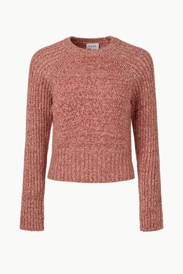 Wool Blend Melange Sweater, Dust Rose