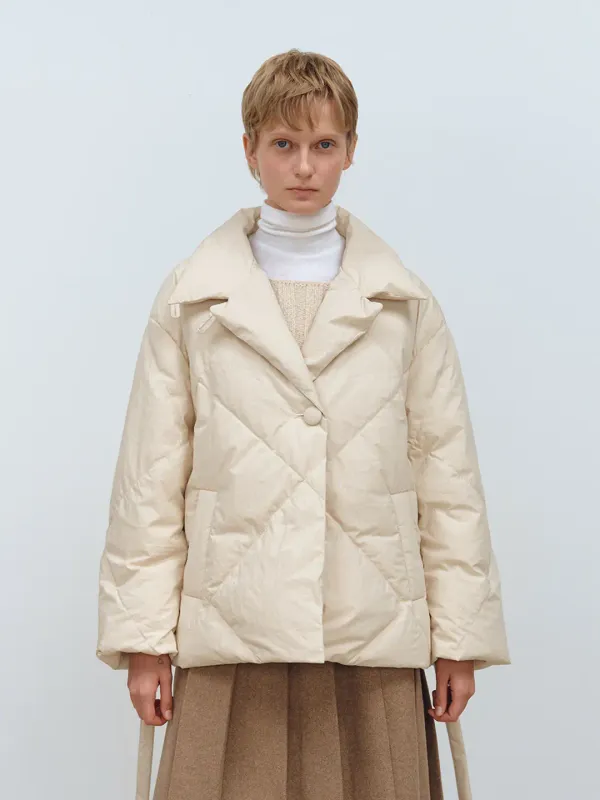 TFW QUILTED GOOSE DOWN PADDING_BEIGE