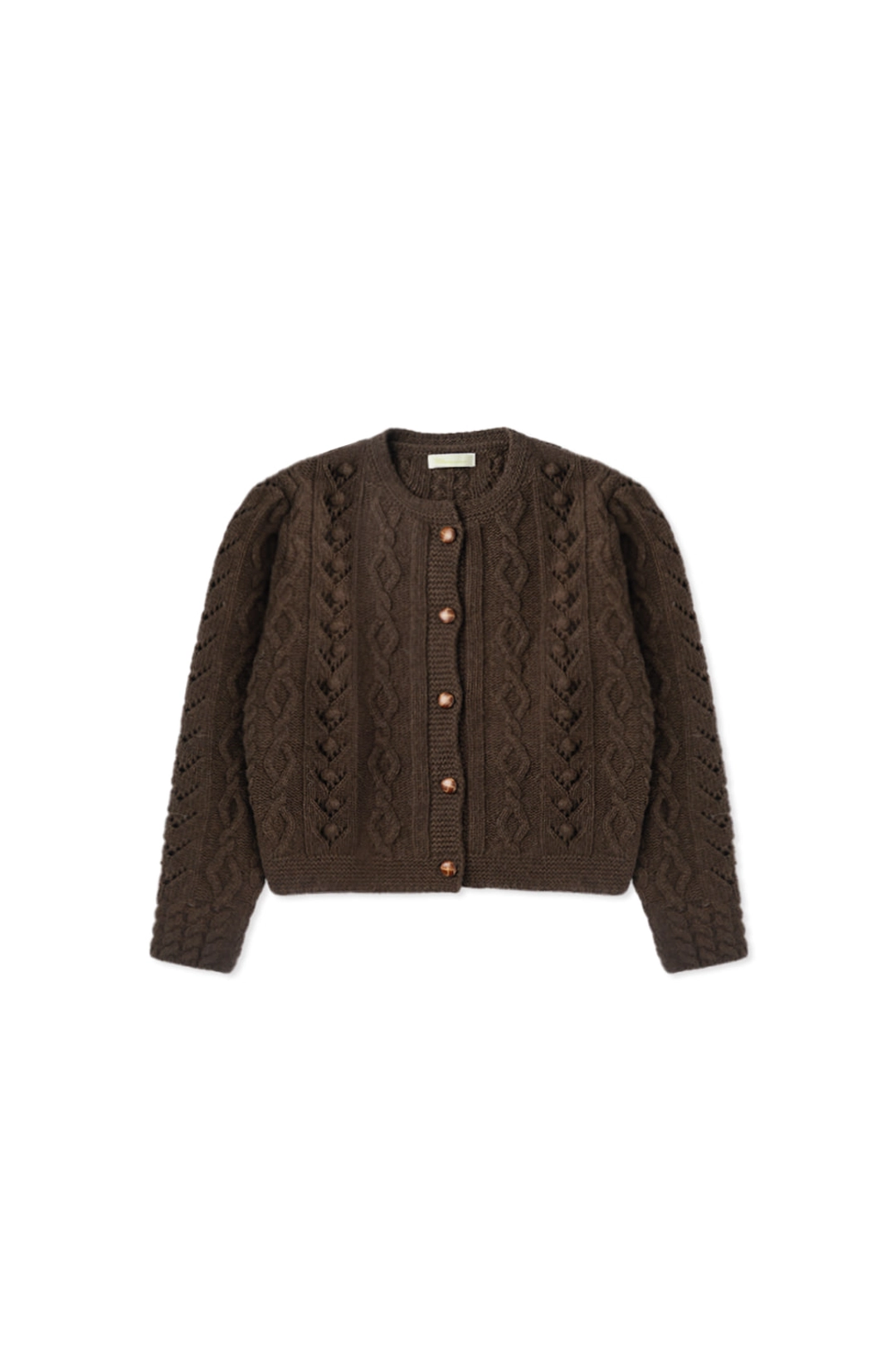 위드아웃썸머 Grandma pom cardigan_brown 상품 이미지 1