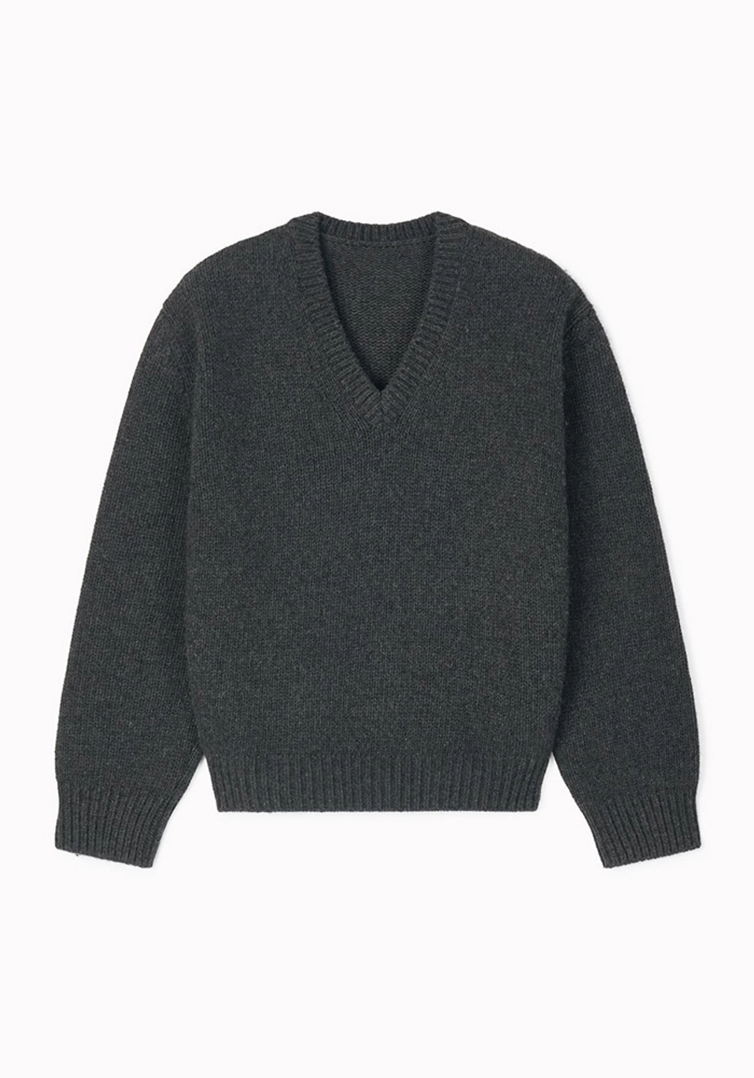 이브세이지 Merino wool v-neck knit (Charcoal) 상품 이미지 1