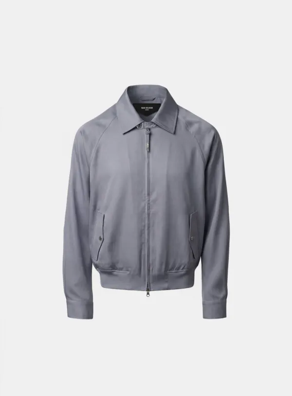 [w-jkt26-044] Contour Lightweight Bomber Shacket - Blue Gray