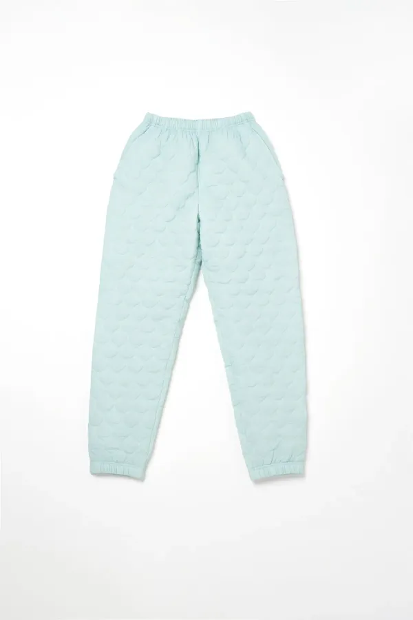 Via Logo quilt padding pants (Skyblue)