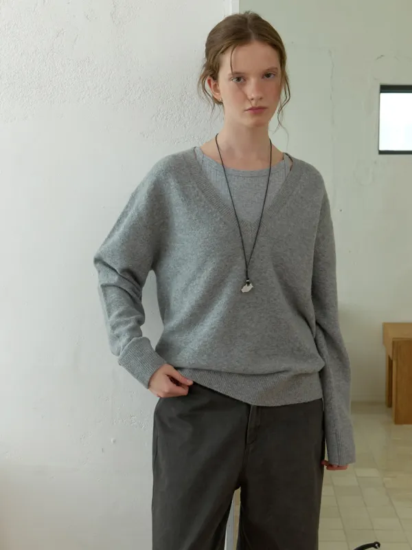 Fogg v-neck knit (melange gray)