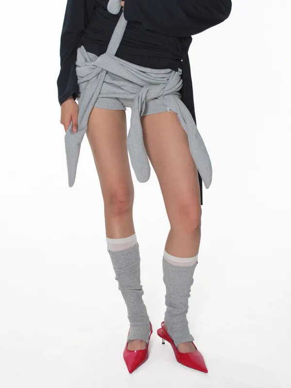 DOUBLE TIED MICRO SHORTS_GREY