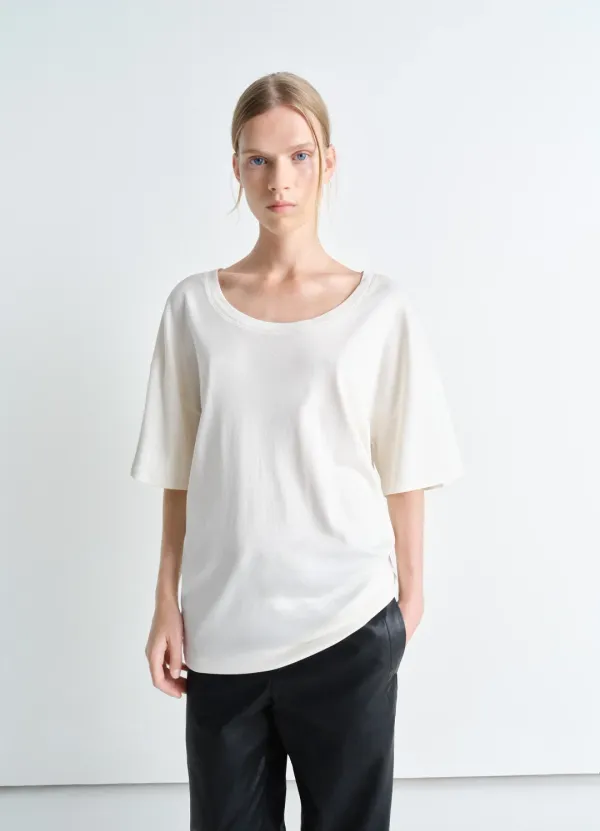 RIB COLLAR T-SHIRT IN JERSEY