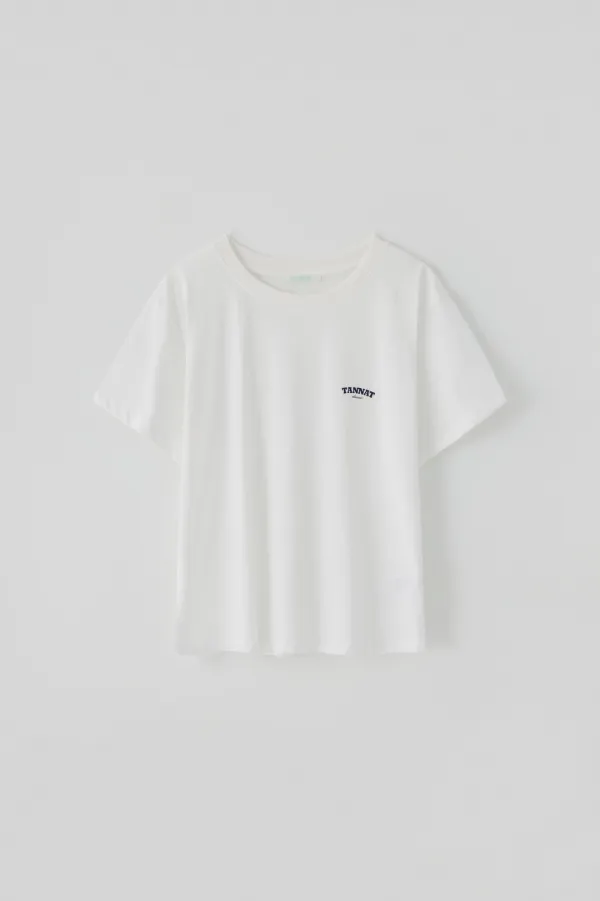 (1st re-stock) T/T Signature logo half t-shirt (white)