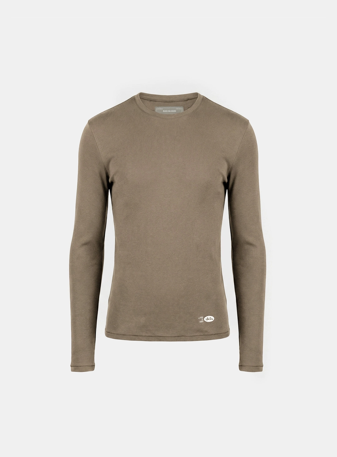 배드블러드 [w-tee26-047] BS Cotton Jersey Fitted Long Sleeve T-Shirt - Tobacco 상품 이미지 1