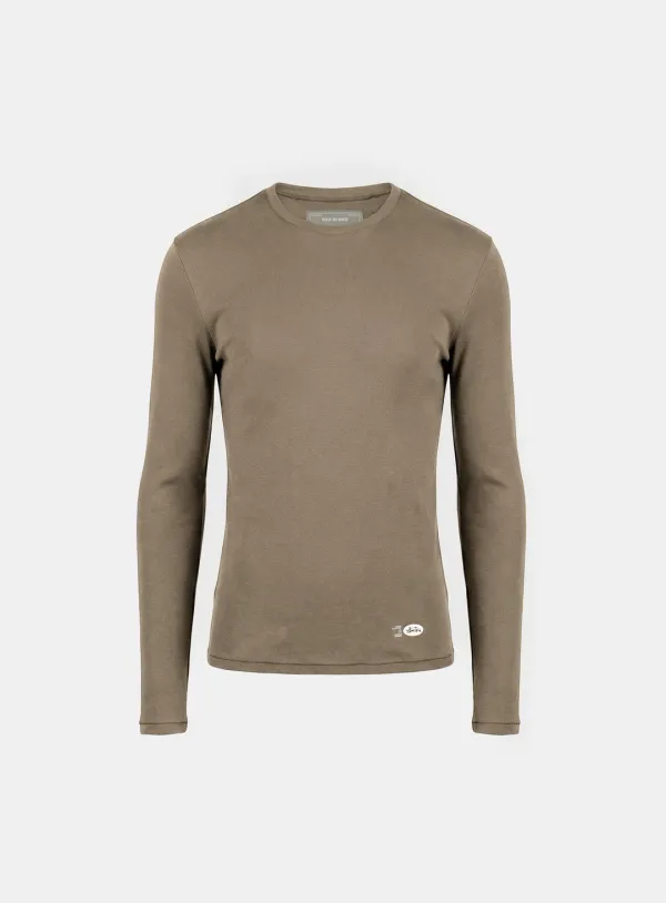 [w-tee26-047] BS Cotton Jersey Fitted Long Sleeve T-Shirt - Tobacco