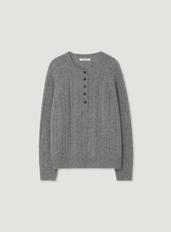 KERRY CABLE KNIT_MELANGE GREY