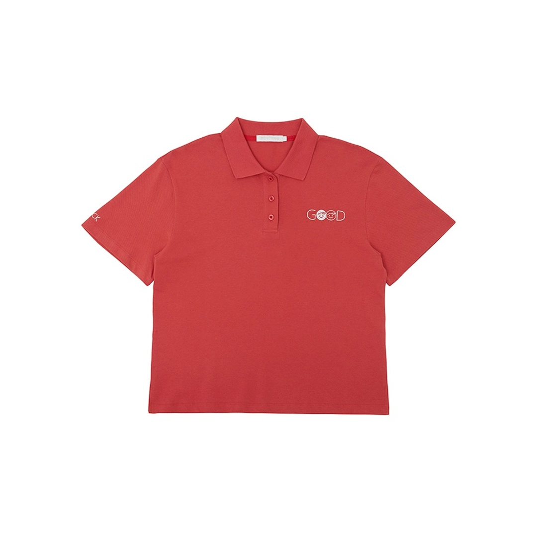 피브비 Piv\'vee Club Embroidery PK Shirt (orange red) 상품 이미지 1