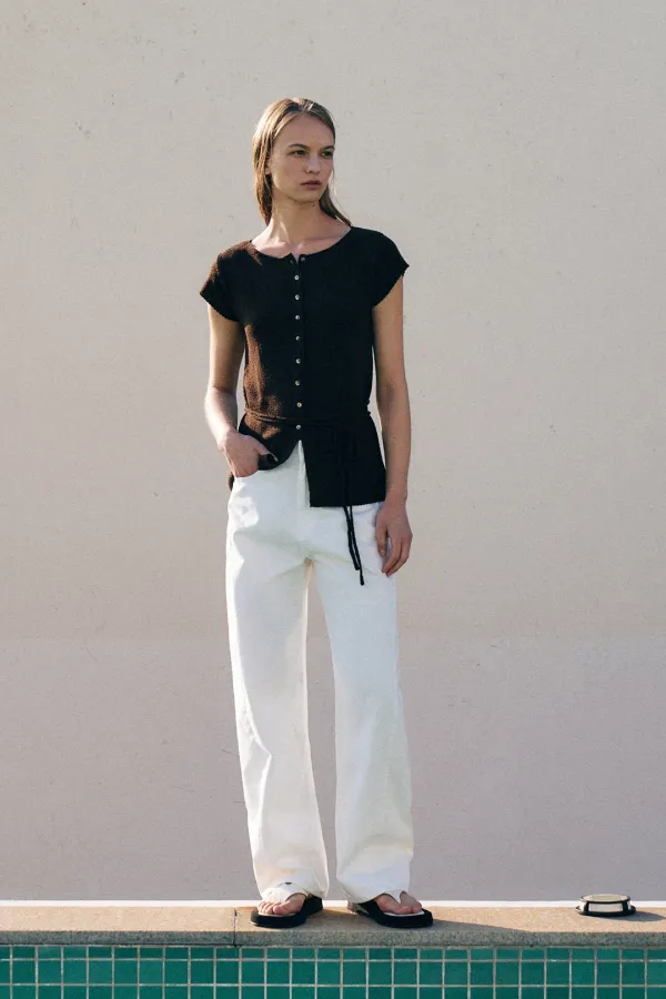 Linen Cap Sleeve Cardigan[LMBESUKN280]-3color