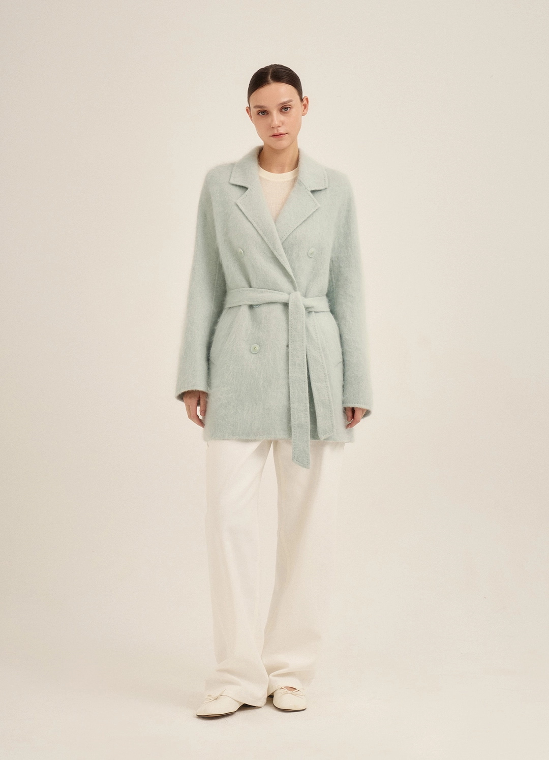 뮤제라 Serein Double Half Coat (Cashmere Silk) - 뮤제라 상품 이미지 2
