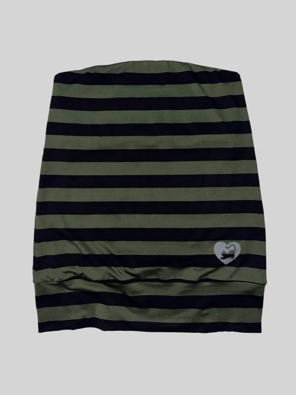 Sweet Kitty Stripe Tube Top Khaki