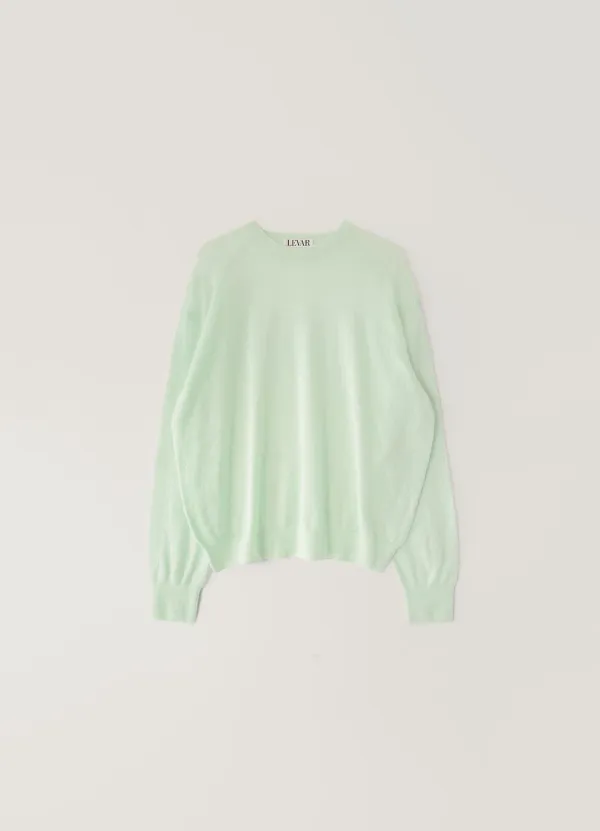 Kid-Mohair Relaxed Round Knit - Soft Mint