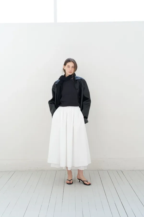 Oliver banding skirt ( Ivory / Black )