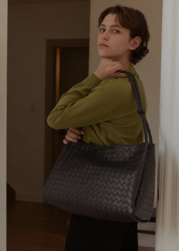 ANC WEAVING MESH STRING BAG_BROWN